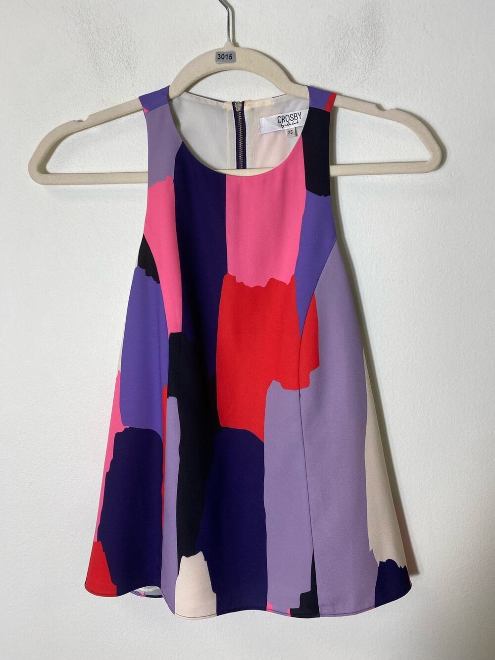 Crosby by Mollie Burch Red Pink Purple Racerback Blouse Sz XS